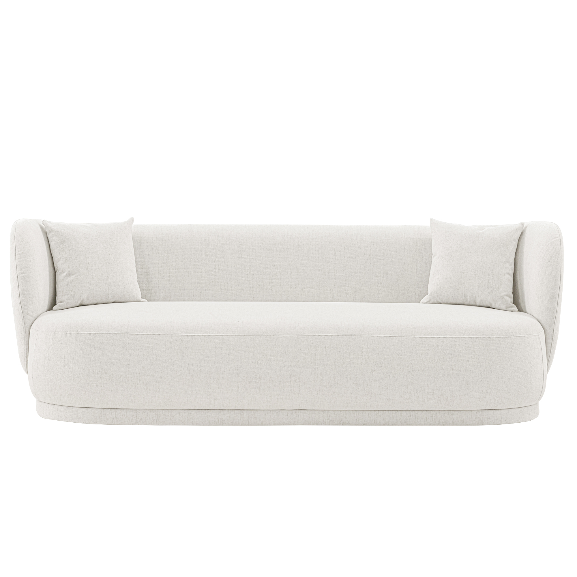 Manhattan Comfort, Contemporary Siri Linen Sofa with Pillows in Cream, Primary Color Cream, Included (qty.) 1 Model# SF010